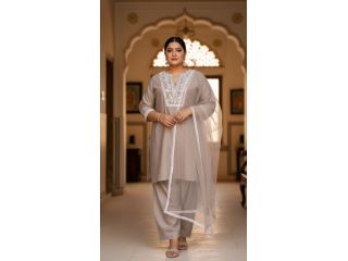nanglia-ruchira-plus-size-womens-grey-mirror-work-silk-kurta-set-small-0