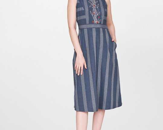 and-women-blue-white-striped-a-line-dress