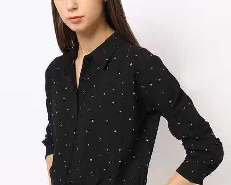 text-print-shirt-with-elasticated-hemline