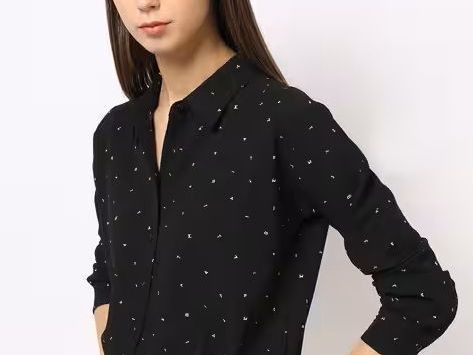 text-print-shirt-with-elasticated-hemline