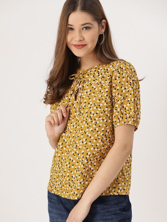 dressberry-women-mustard-yellow-printed-top-big-0