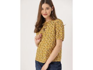 dressberry-women-mustard-yellow-printed-top-small-0