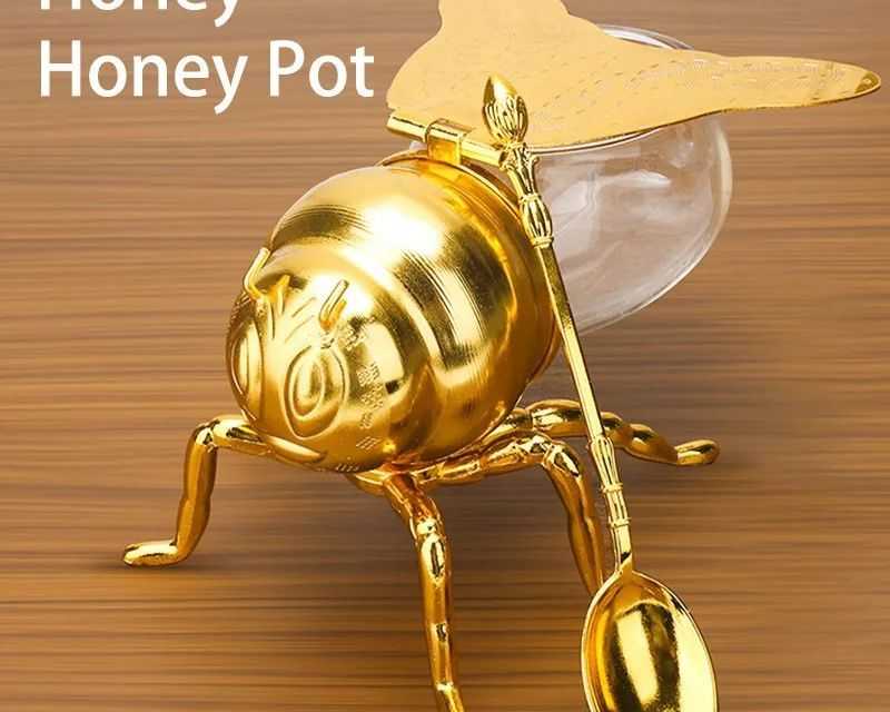 bee-shaped-honey-jar-with-spoon-cute-condiment-container