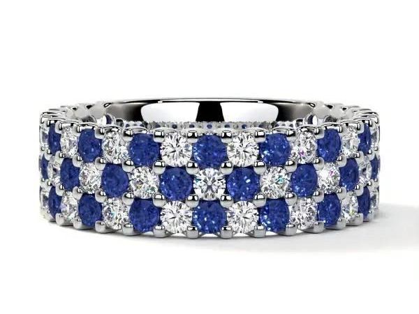 blue-sapphire-round-shared-prong-wedding-band-for-women