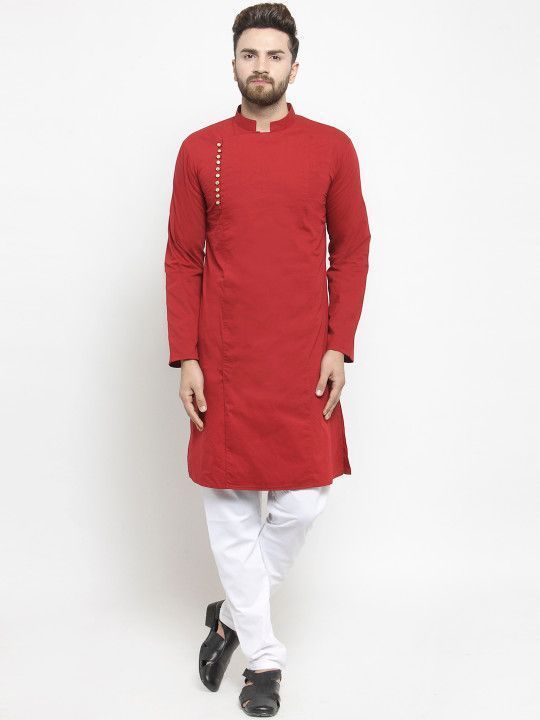 purple-state-men-maroon-solid-kurta-big-0