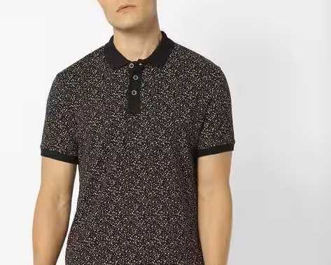 speckled-polo-t-shirt-with-vented-hemline