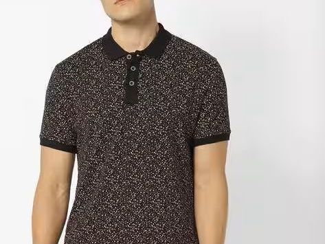 speckled-polo-t-shirt-with-vented-hemline