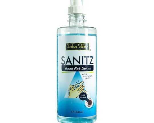 indus-valley-hand-rub-spray-sanitizer-with-blueberry-juice-500ml