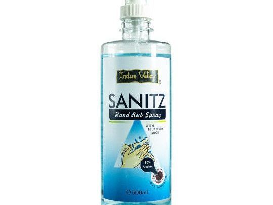 indus-valley-hand-rub-spray-sanitizer-with-blueberry-juice-500ml