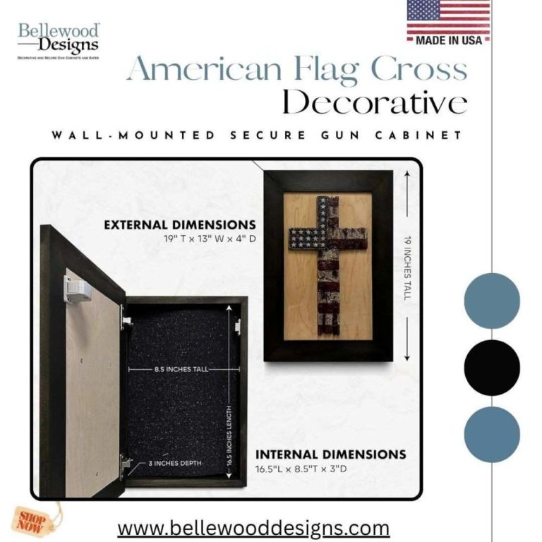 american-flag-cross-decorative-wall-mounted-secure-gun-cabinet-big-0