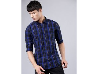 highlander-men-blue-black-slim-fit-yarn-dyed-checked-small-0