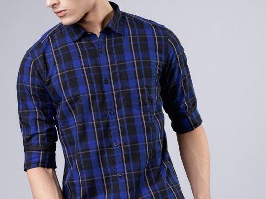 highlander-men-blue-black-slim-fit-yarn-dyed-checked