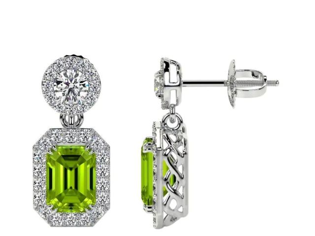 round-diamonds-and-natural-emerald-cut-peridot-gemstone-earrings