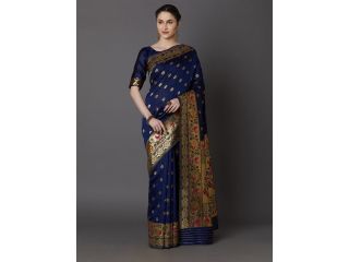 mitera-navy-blue-gold-toned-silk-blend-woven-design-small-0