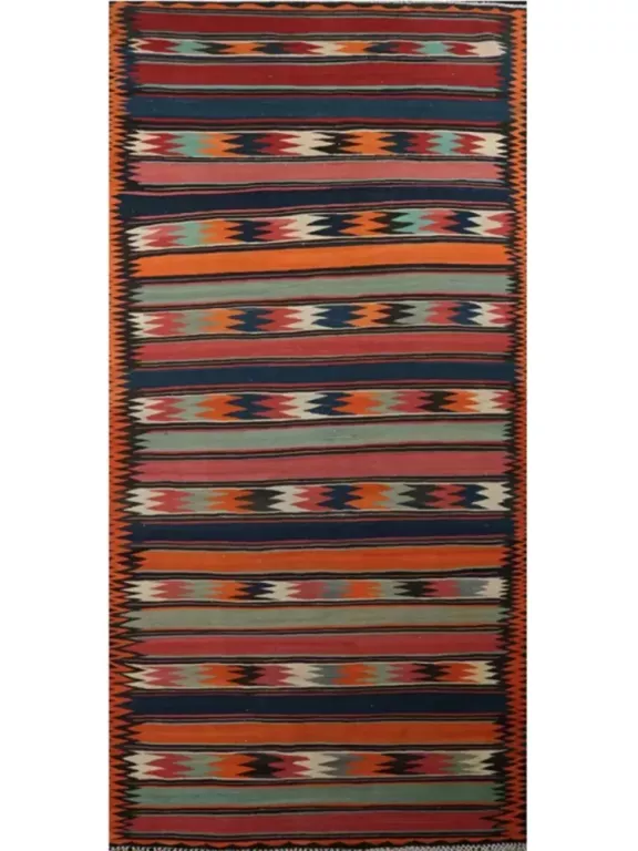 6x15-old-orange-blue-persian-kilim-runner-rug-in-dallas-big-1