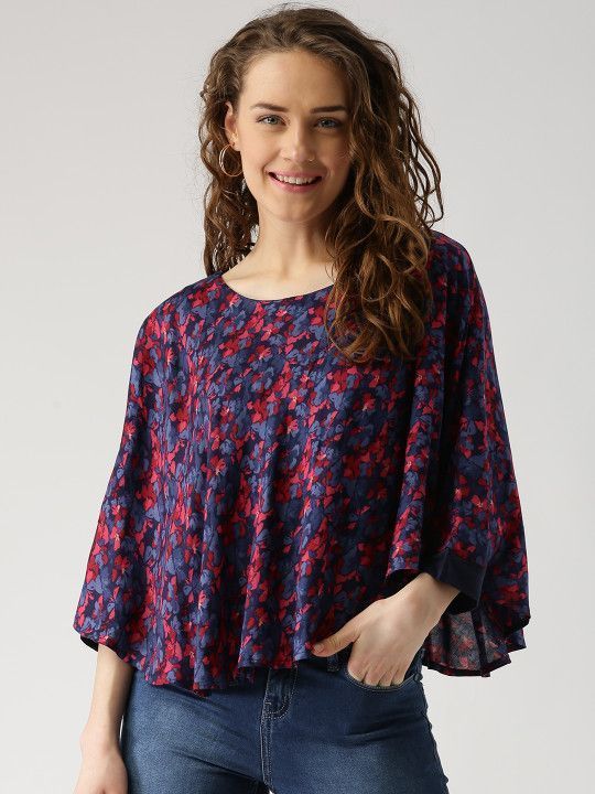 marie-claire-women-blue-red-floral-print-cape-top-big-0