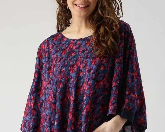 marie-claire-women-blue-red-floral-print-cape-top