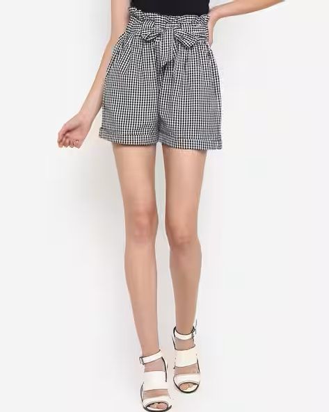 checked-high-rise-shorts-with-tie-up-big-0