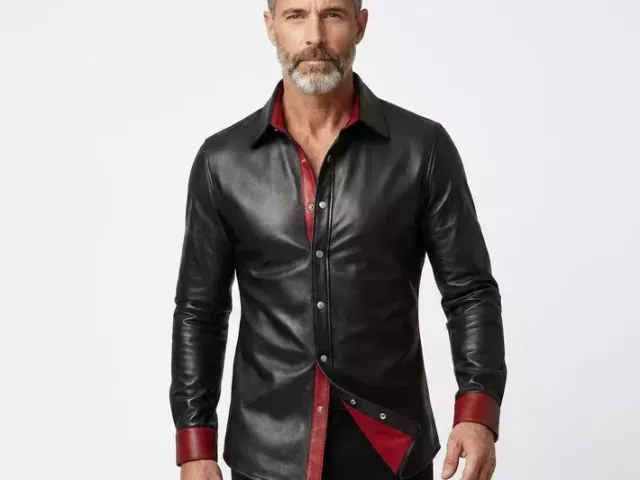 mens-black-genuine-leather-shirt-with-red-accents