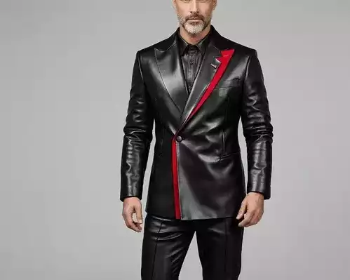 leather-blazer-with-red-asymmetrical-accent