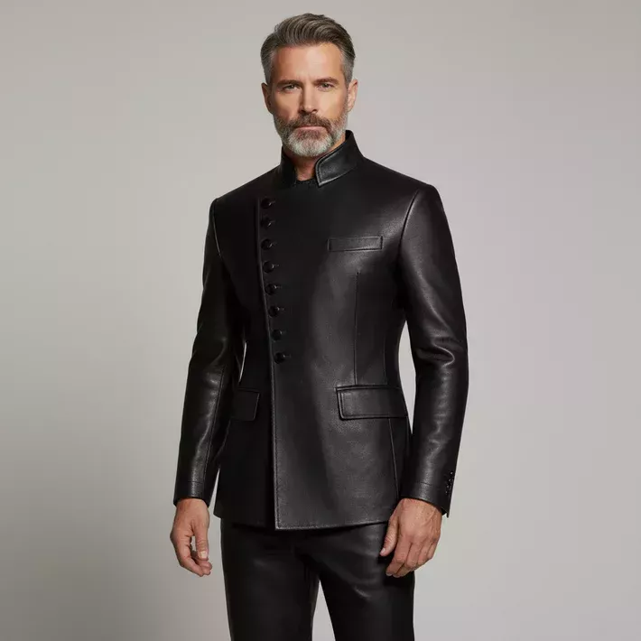 mens-black-asymmetrical-leather-button-jacket-big-0