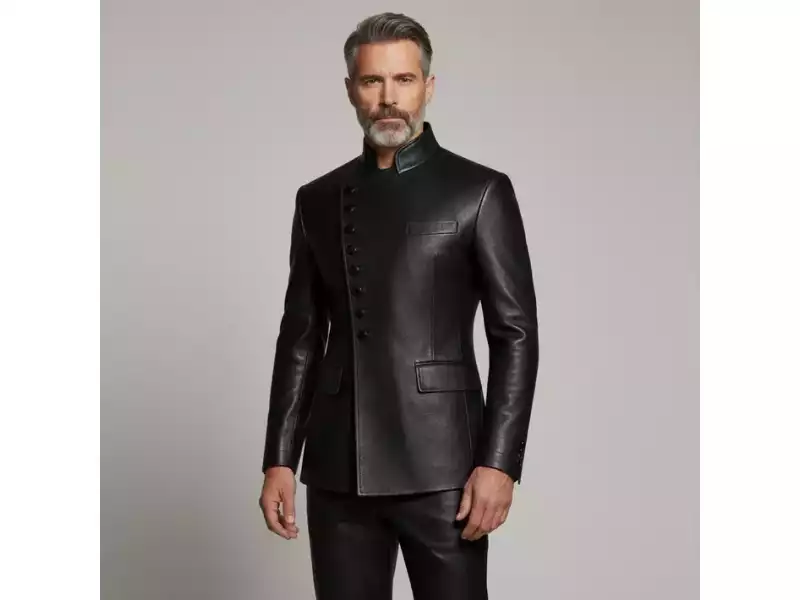 mens-black-asymmetrical-leather-button-jacket-small-0