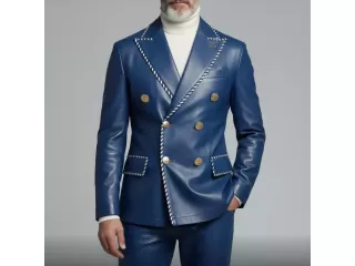 mens-luxury-blue-leather-double-breasted-blazer-gold-buttons-small-0