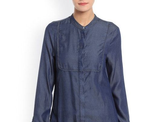 vero-moda-women-blue-chambray-casual-shirt