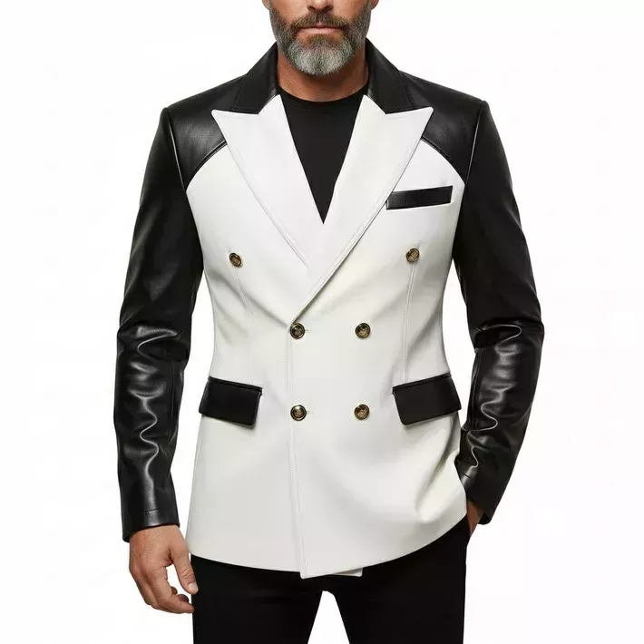 mens-black-and-white-leather-blazer-big-0