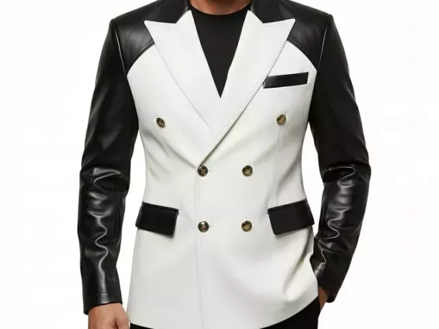 mens-black-and-white-leather-blazer