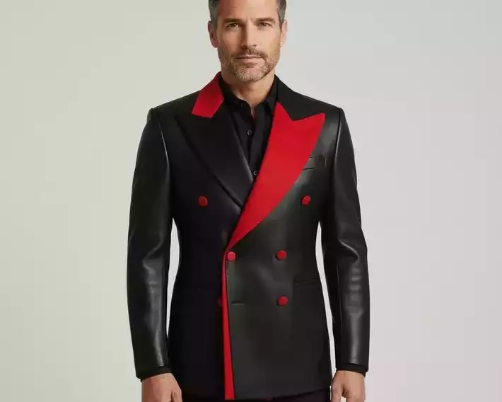 mens-black-and-red-leather-blazer