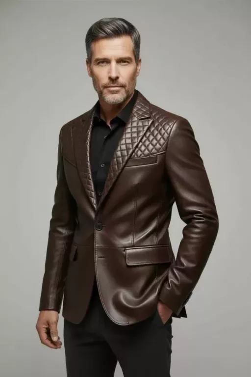 mens-brown-quilted-leather-blazer-big-0
