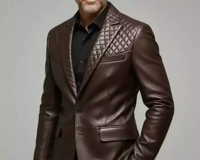 mens-brown-quilted-leather-blazer