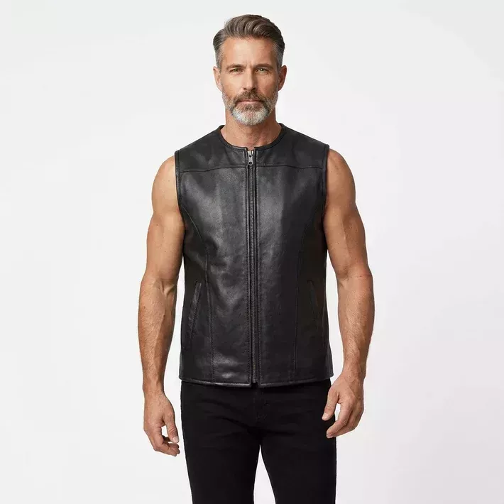 mens-black-leather-biker-vest-big-0