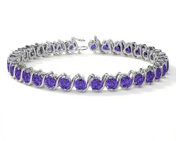 natural-tanzanite-diamond-tennis-bracelet-4mm-round-stones