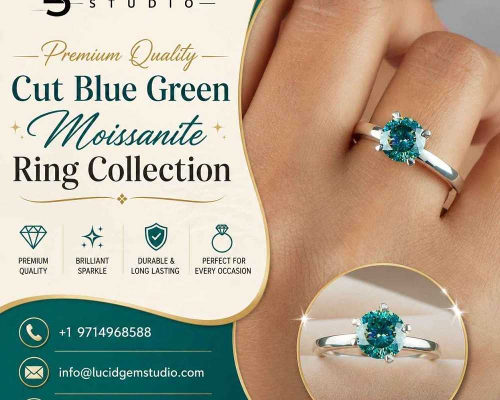 premium-quality-cut-blue-green-moissanite-ring-collection