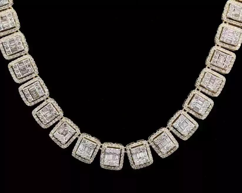 925-silver-hip-hop-rectangle-cuban-moissanite-baguette-chain