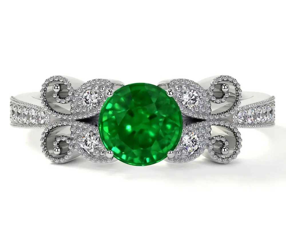 natural-vintage-emerald-engagement-ring