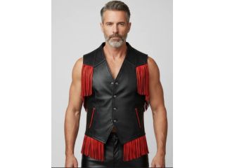 mens-black-leather-fringe-vest-small-0