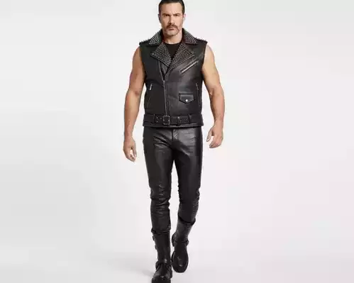 mens-black-leather-vest-with-red-zips-spiked-collar