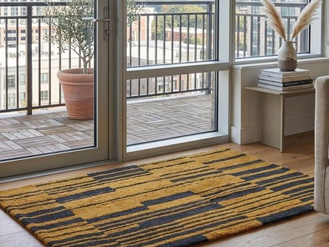 mustard-yellow-black-abstract-geometric-rug