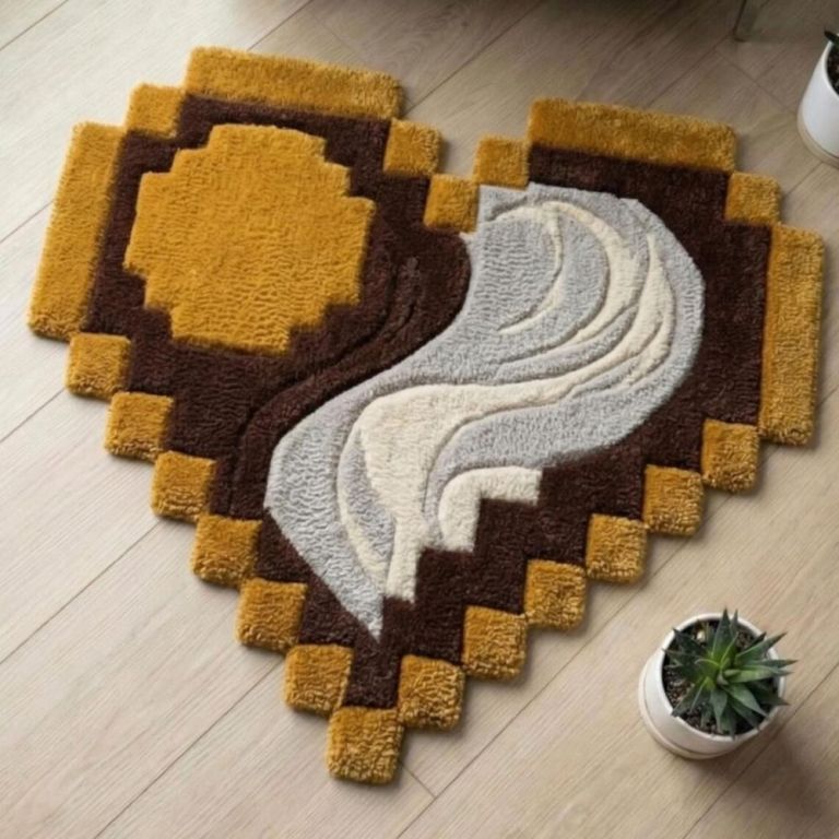 brown-and-mustard-3d-handmade-yin-yang-heart-rug-big-2