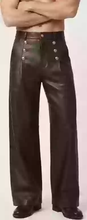 black-leather-high-waist-button-pants-for-men-big-0