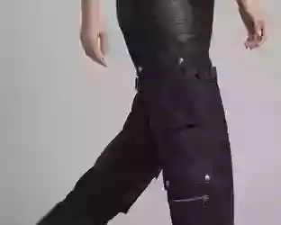 mens-black-leather-cargo-pants
