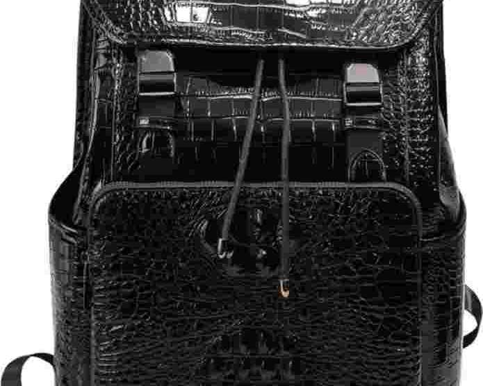black-crocodile-pattern-pu-leather-backpack