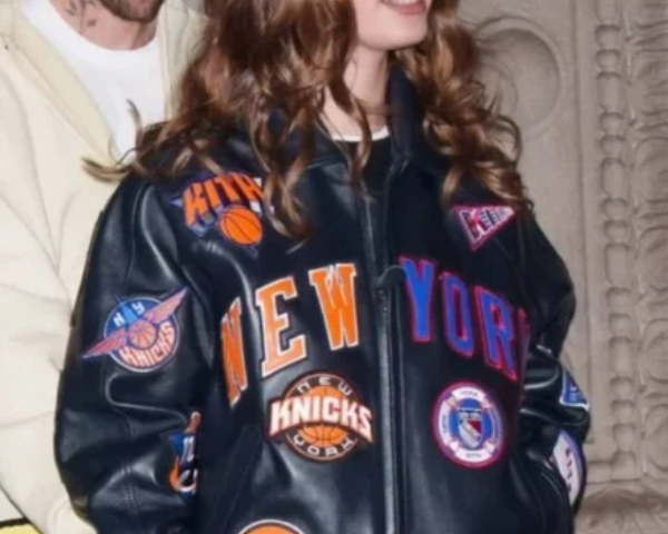 hailey-bieber-new-york-knicks-leather-jacket