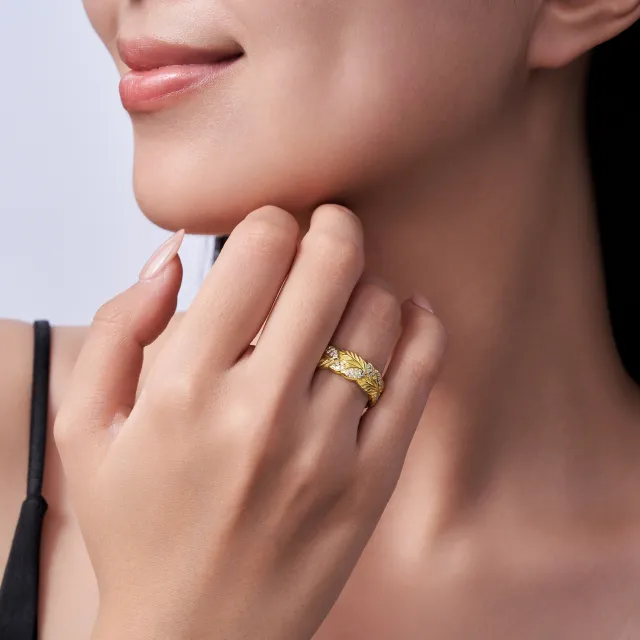 luxury-gold-plated-moissanite-leaf-pattern-ring-for-women-big-0