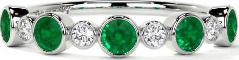 elegant-half-eternity-wedding-ring-for-women-with-emerald-diamonds-big-0