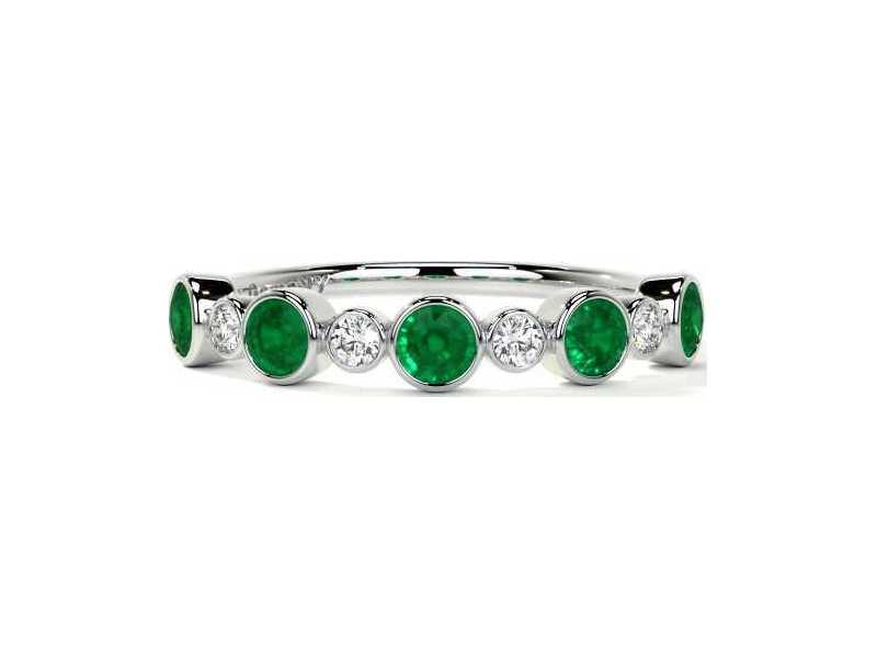 elegant-half-eternity-wedding-ring-for-women-with-emerald-diamonds-small-0