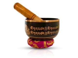 Black Tibetan Singing Bowl Mantra
